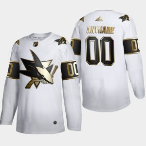 San Jose Sharks Trikot Benutzerdefinierte #00 NHL Golden Edition Weiß Authentic